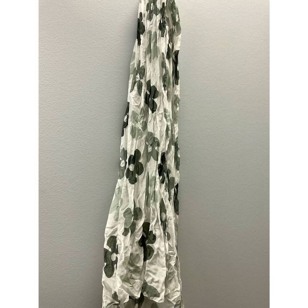 NEW HUBERT GASSER floral scarf in multi grey